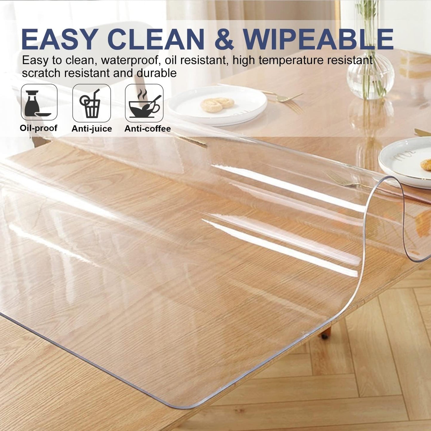 Protector mesa PVC transparente 16x52pulg antiderrap