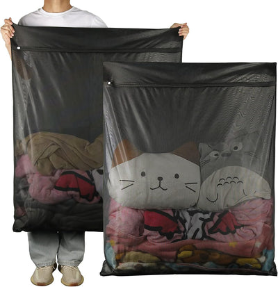 2 bolsas malla extra grandes con cremallera para lavadora