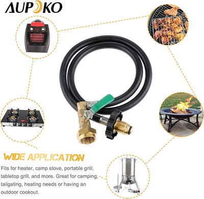 Manguera propano 36pulg con adaptador y válvula control