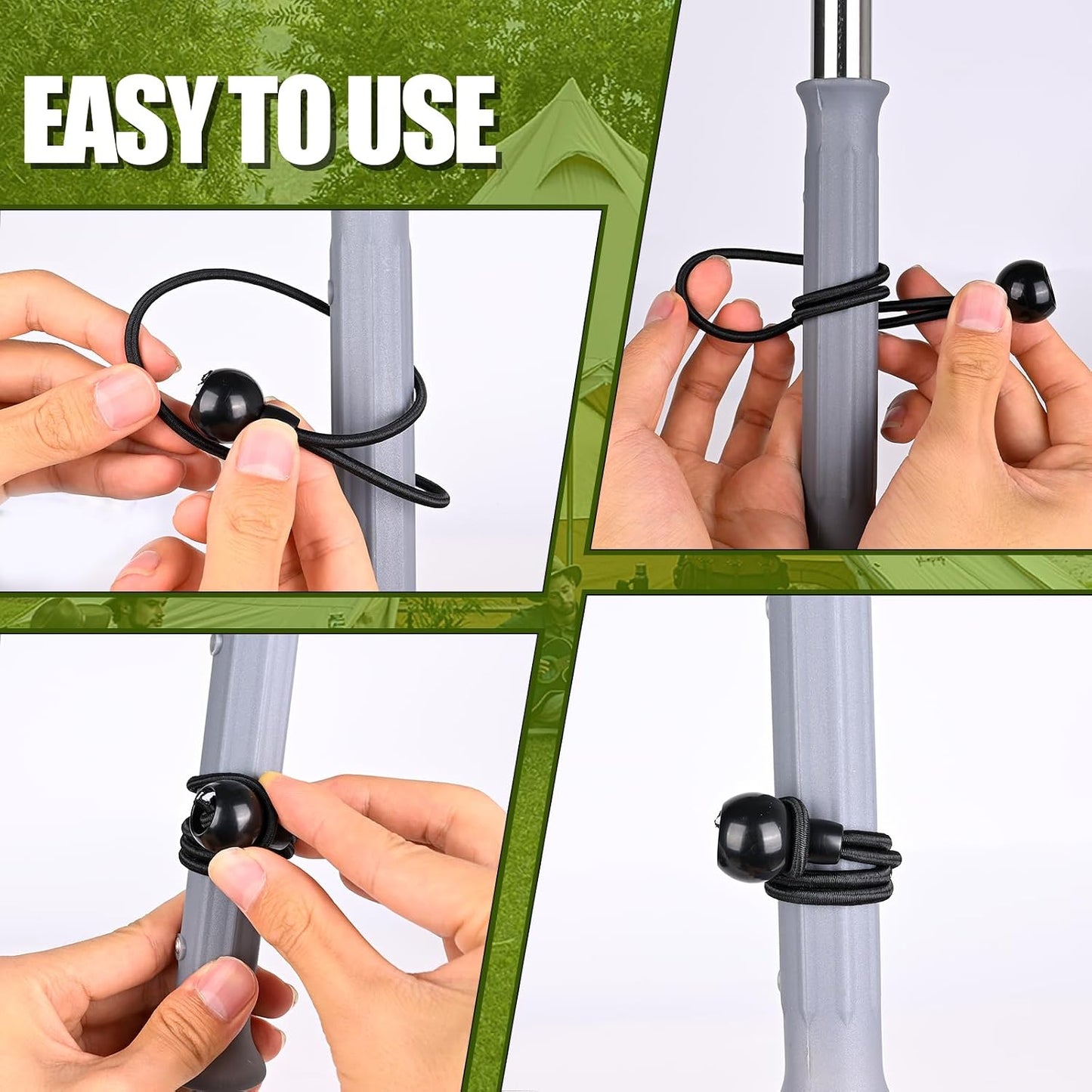 Cuerda elástica resistente UV multifunción 12pulg negro