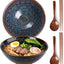 Set 2 Tazones Cerámica Ramen con Cucharas y Palillos 8pulg