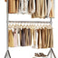 Perchero doble con ruedas ajustable dormitorio