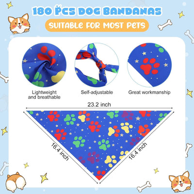 180 Bandanas para Perro Ajustables Lavables Arcoíris