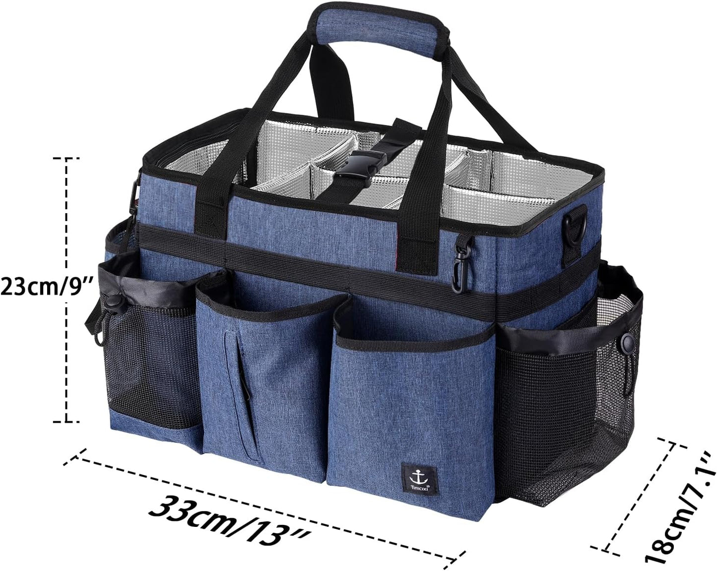 Bolsa limpieza portátil con divisor desmontable y asas