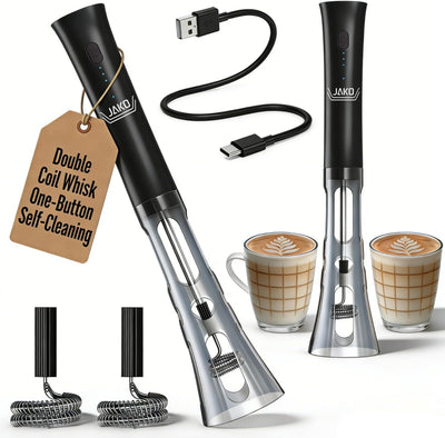 Espumador leche varita recargable acero inox