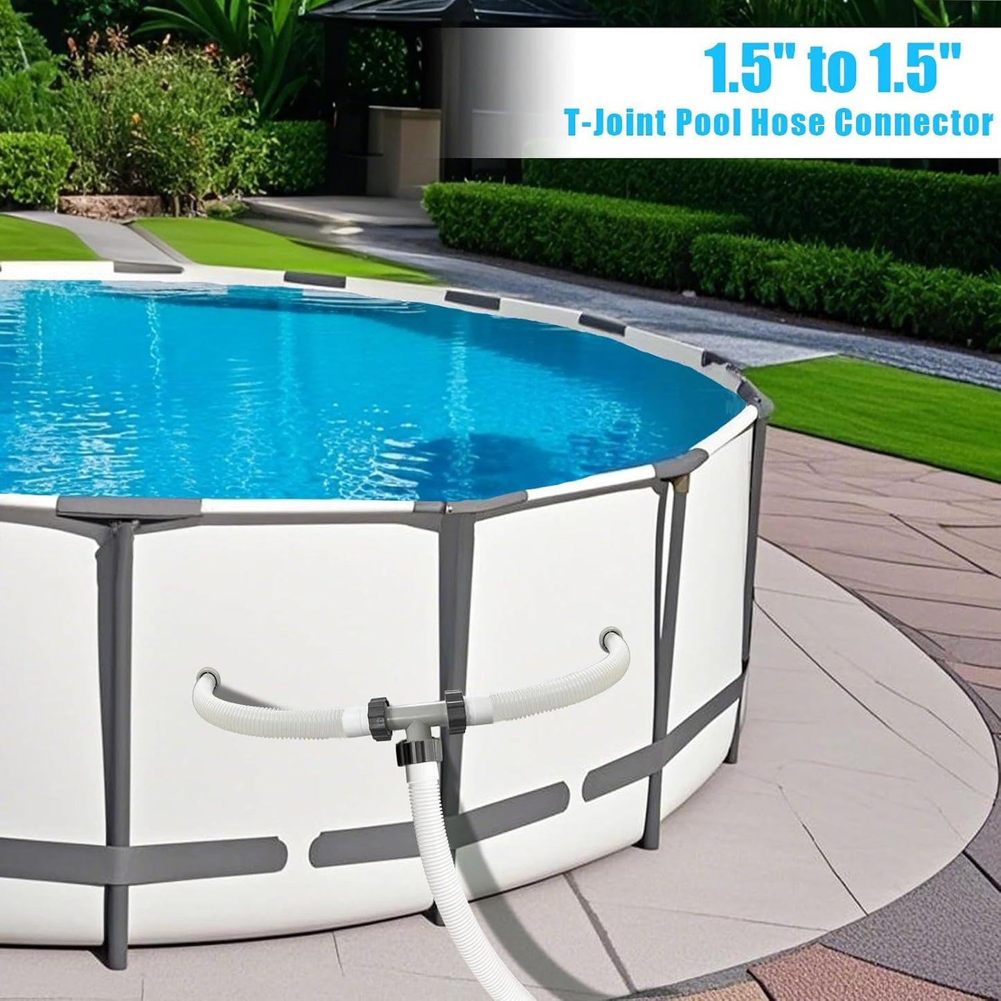 Conector manguera piscina junta en T 1.5" para filtro