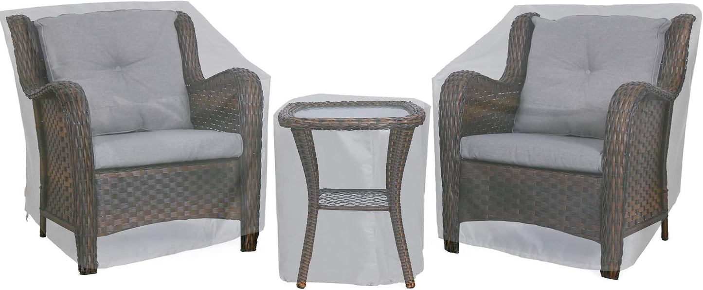Fundas impermeables para muebles patio 3 pzas gris