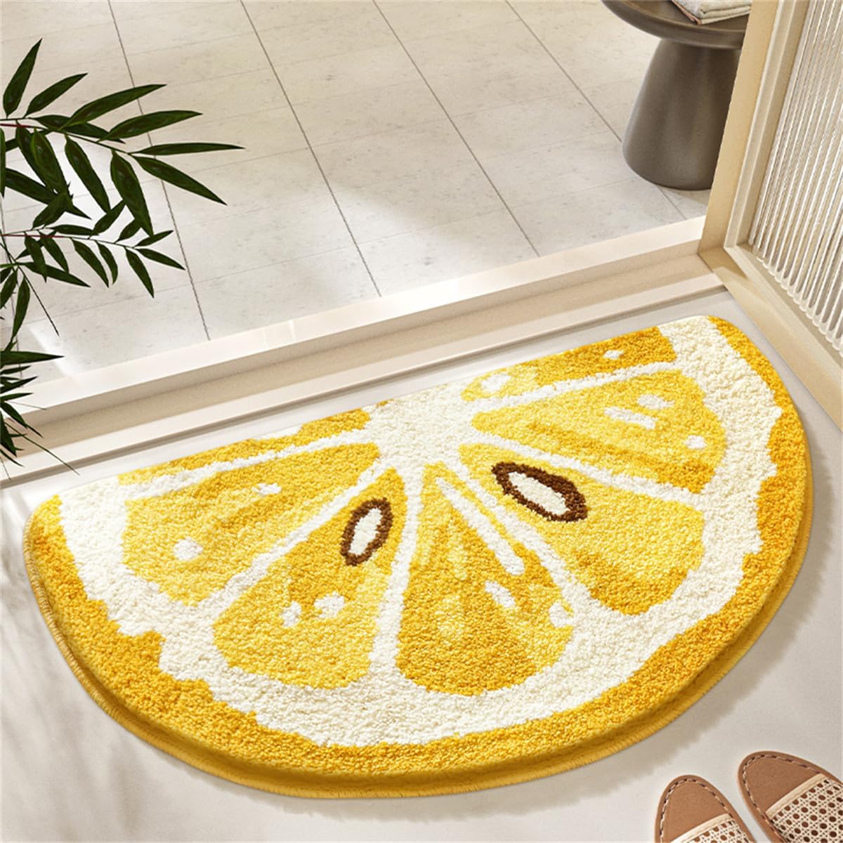 Alfombras baño frutas absorbentes suaves 17.7x31.5