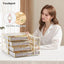Caja organizadora joyas vidrio 5 cajones mujer