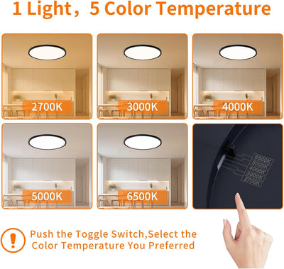 Lámpara techo LED empotrado 12pulg 24W 2700-6500K