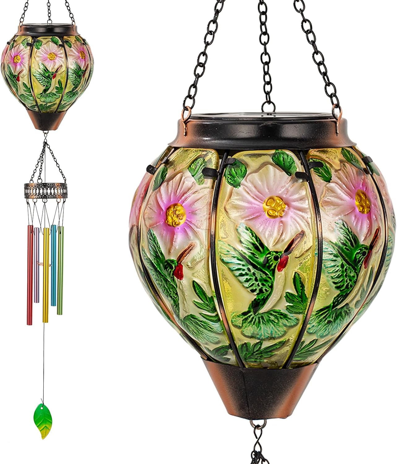 Campanillas viento solares colibrí 40" exteriores