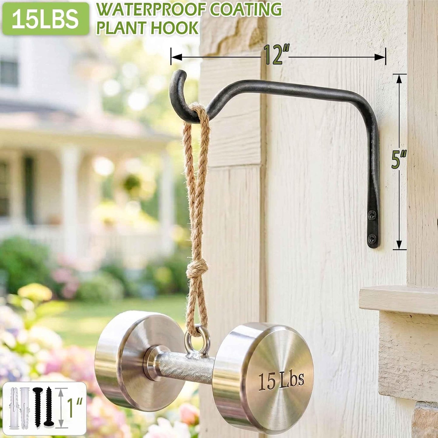 Soportes metálicos para colgar plantas 8pulg exteriores pack 2