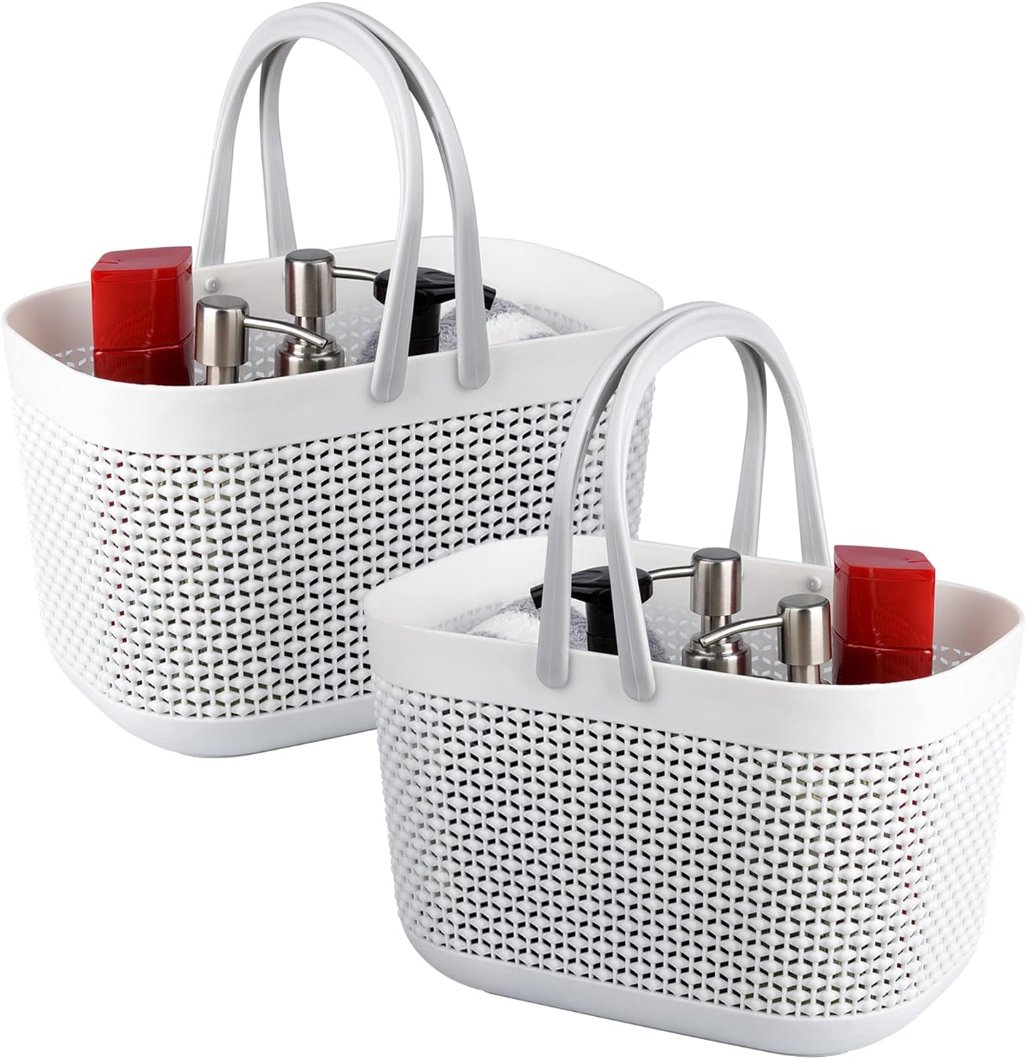 Cesta portátil para ducha plástico 2 pzas color blanco