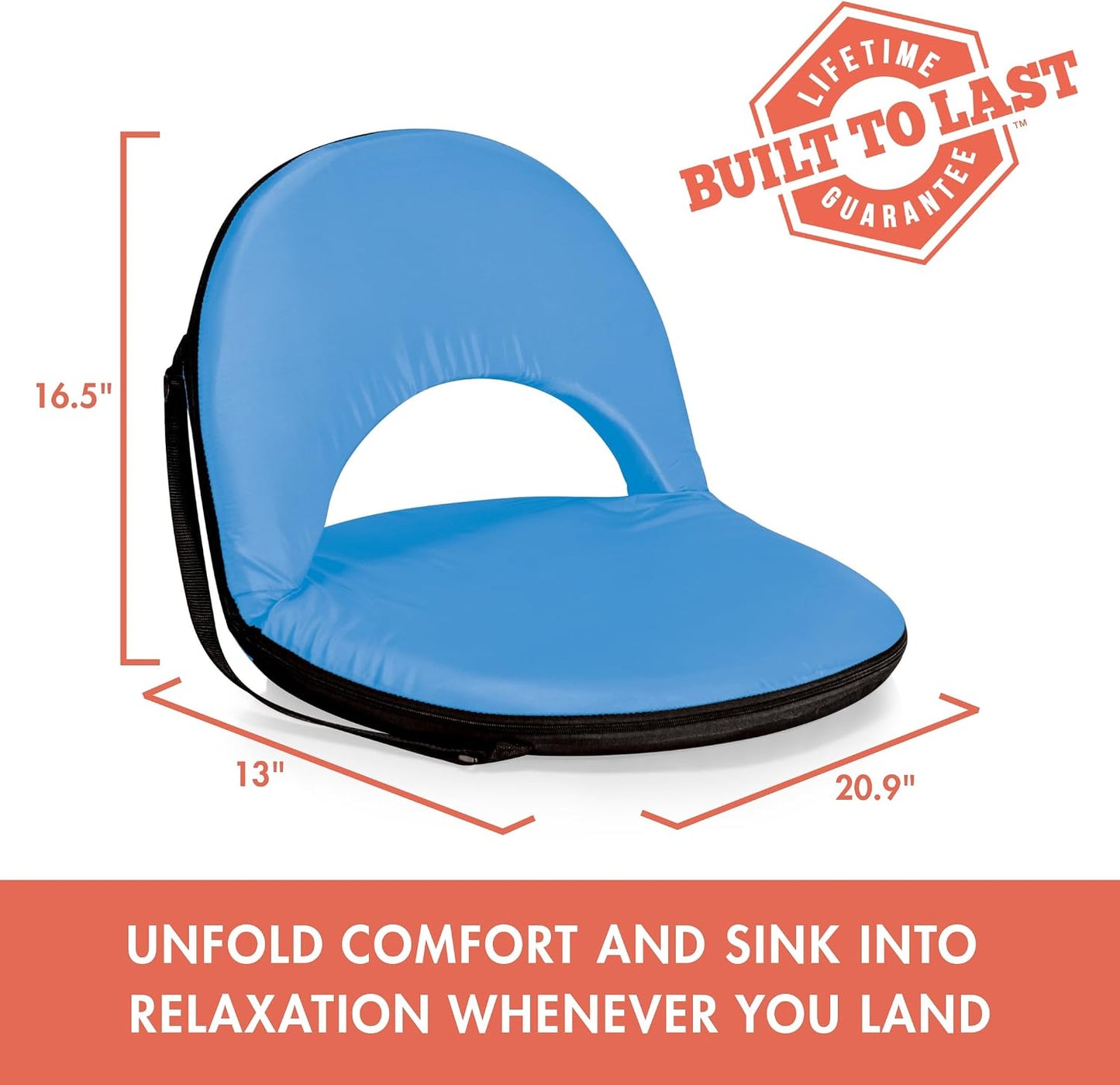 Silla reclinable portátil para estadio con respaldo y cojín