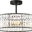 Lámpara techo cristal negro 3 luces moderna