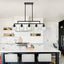 Lámpara colgante cocina 5 luces vidrio rayas transparentes