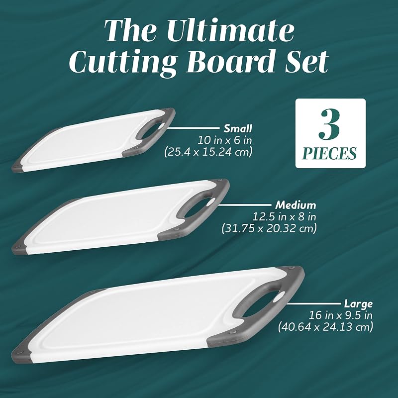 Tablas cortar sin BPA con asas antideslizantes set 2