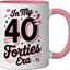 Taza Cerámica Edad 40 Años Vintage Rosa/Blanco