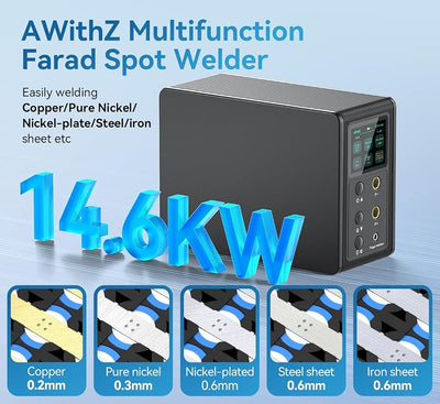 Soldador puntos batería 14.6 KW 2en1 con pedal litio