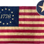 Bandera Betsy Ross 1776 3x5ft teñida con té vintage