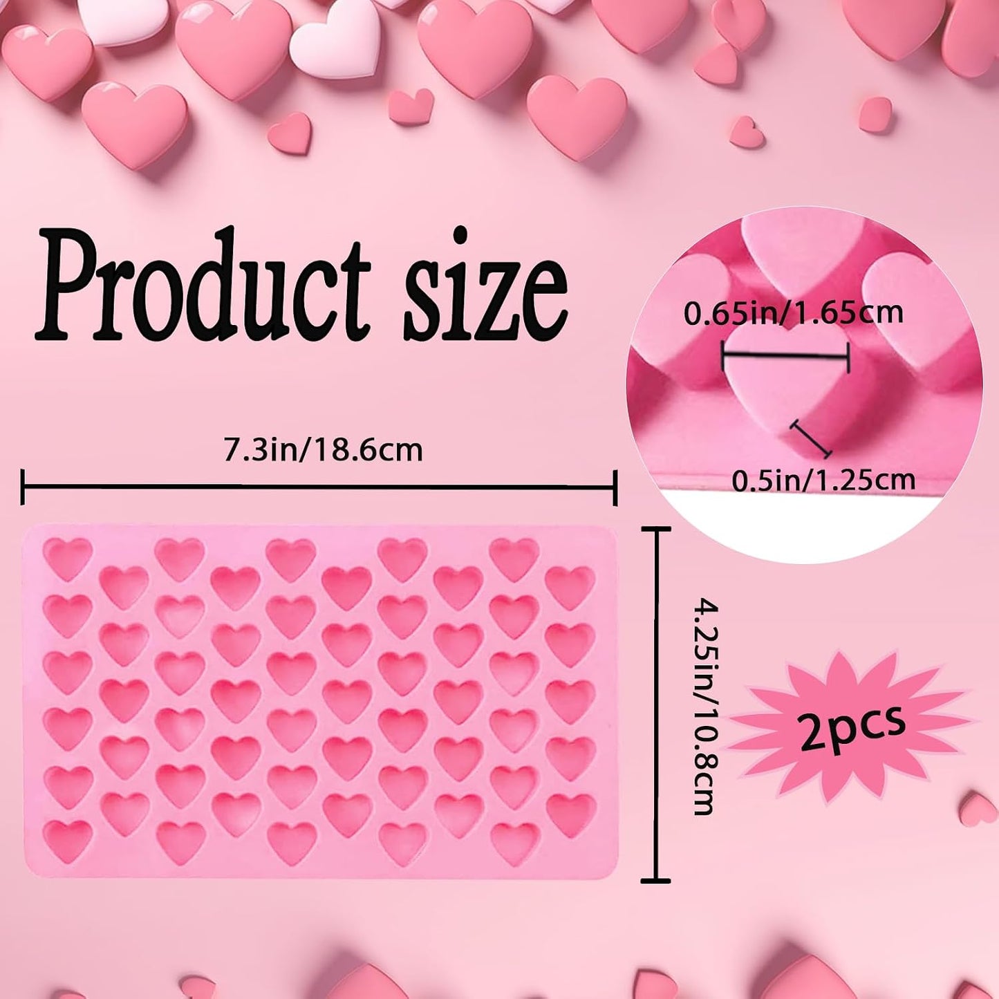 2 Moldes Silicona Corazón Antiadherente para Caramelos Chocolate