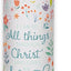Botella vidrio esmerilado sin BPA floral rojo 17oz