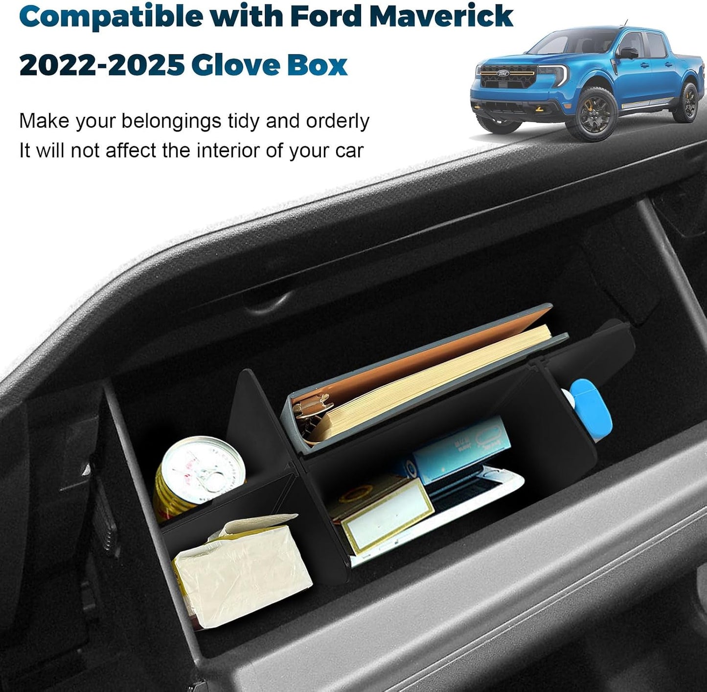 Organiz. guantera Ford Maverick 22-26 ABS negro duradero