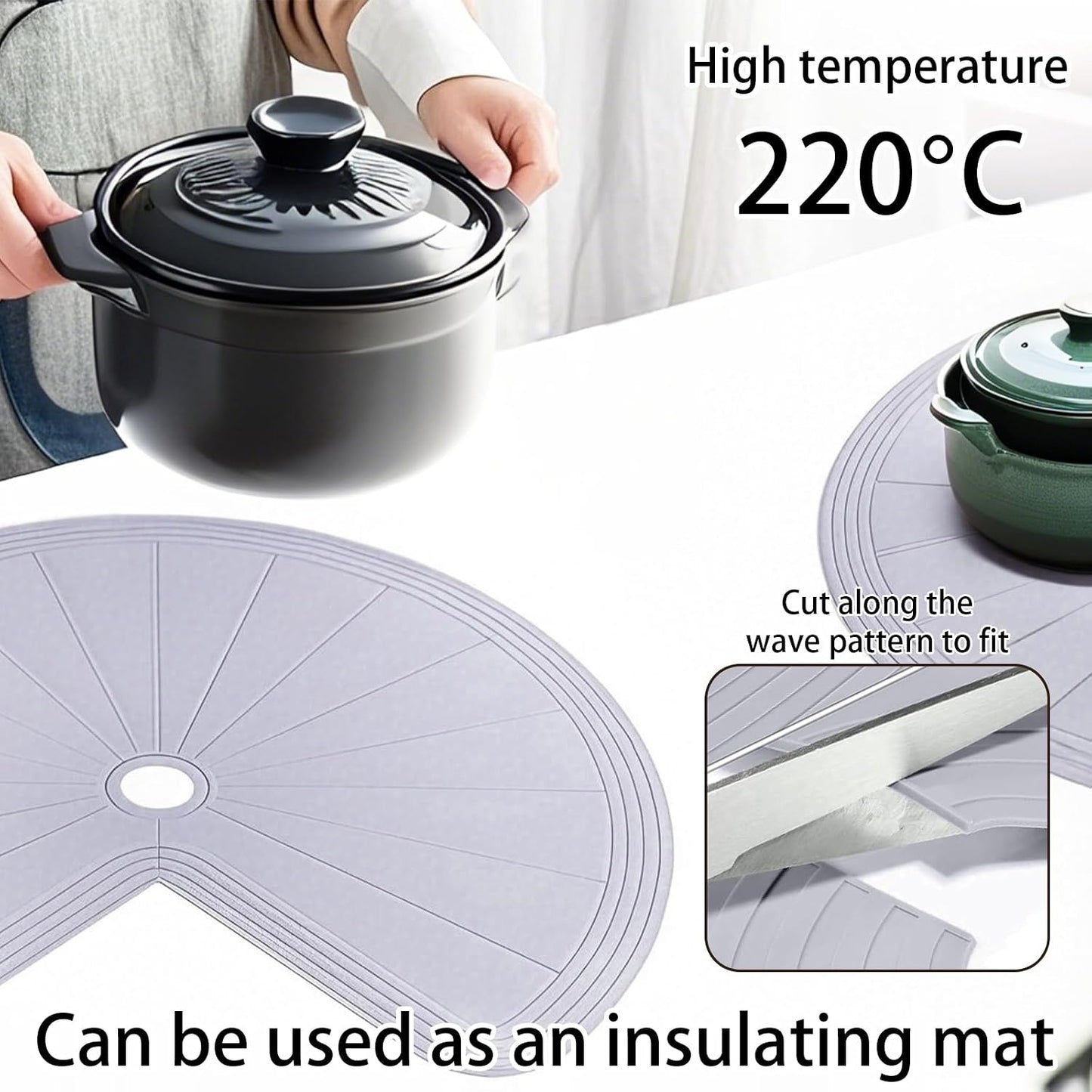 Forro silicona antiderrap doble nivel cocina 27pulg gris