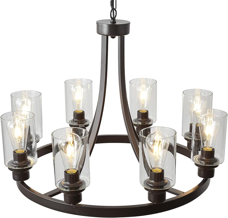 Lámpara araña 8 luces bronce aceitado para cocina comedor