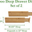 Set 2 divisores bambú cajón cocina marrón