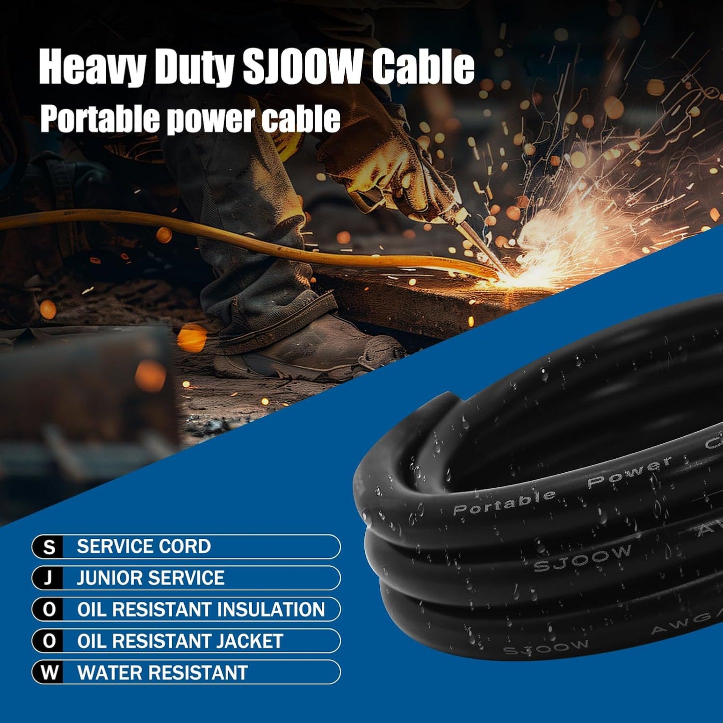 Cable 14/2 10pies cobre estañado 14AWG 300V