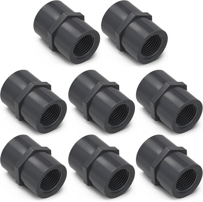 8 Adaptadores Hembra PVC 1/2pulg Tubería NPT
