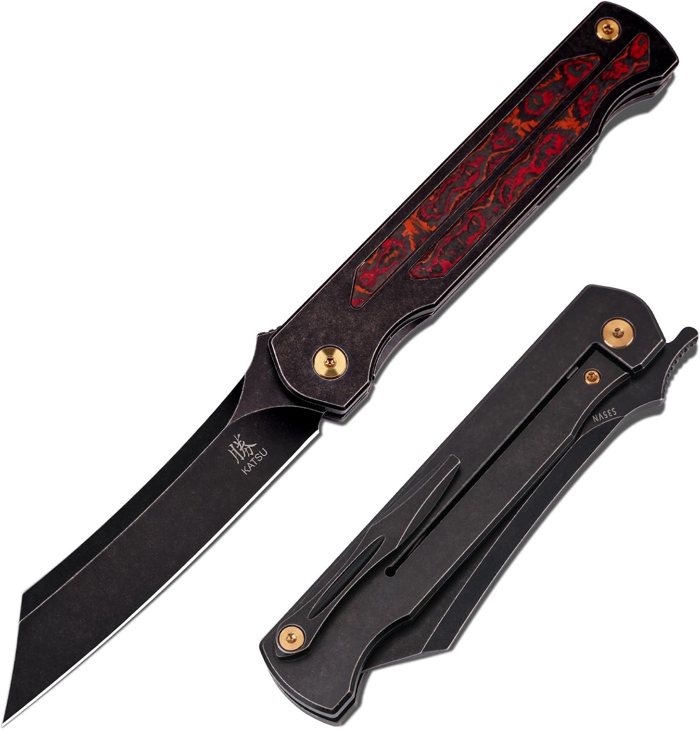 Cuchillo plegable camping hoja CPM S35VN mango titanio