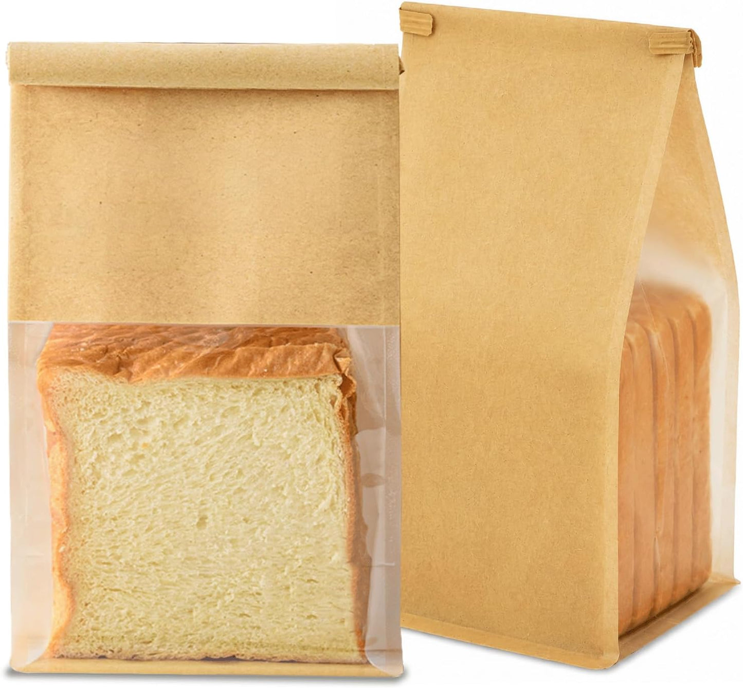 50 Pzas Bolsas Pan Kraft 5.1" Cierre Alambre Ventana