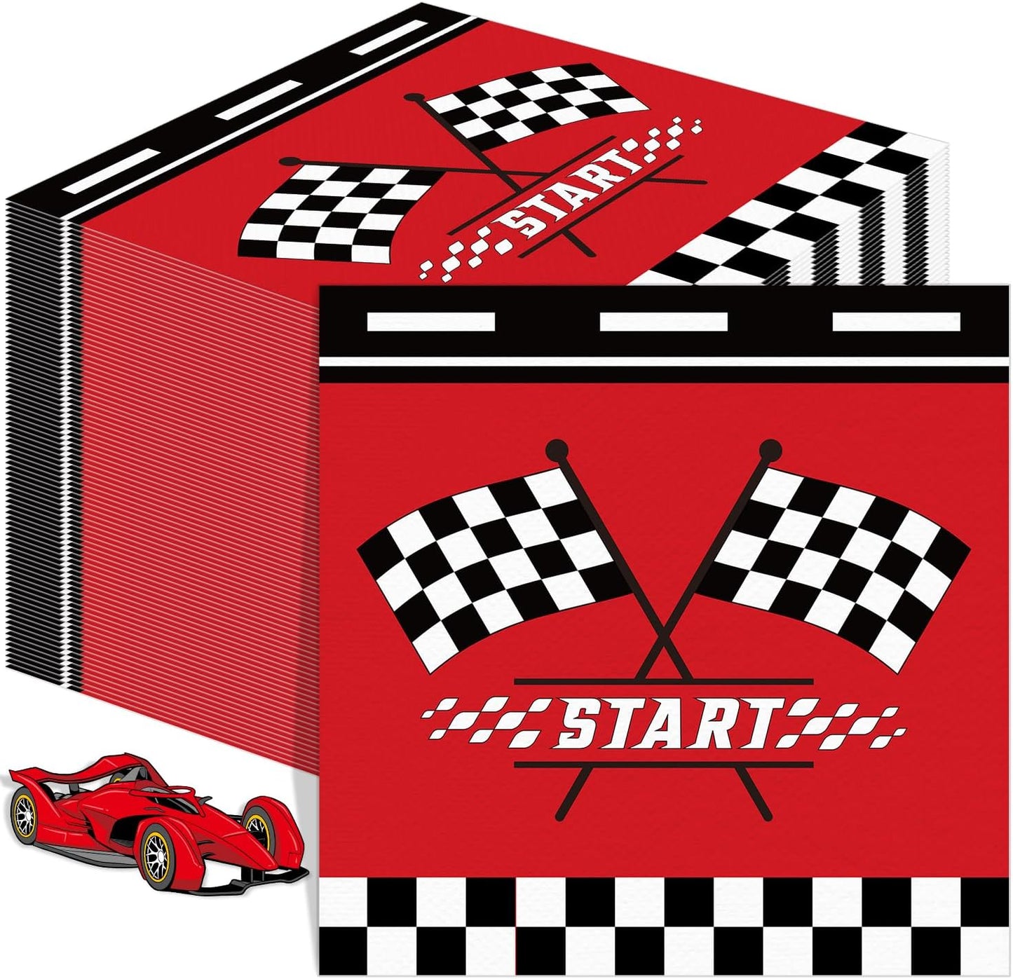 50 Servilletas Papel Temáticas Automóvil 13x13pulg