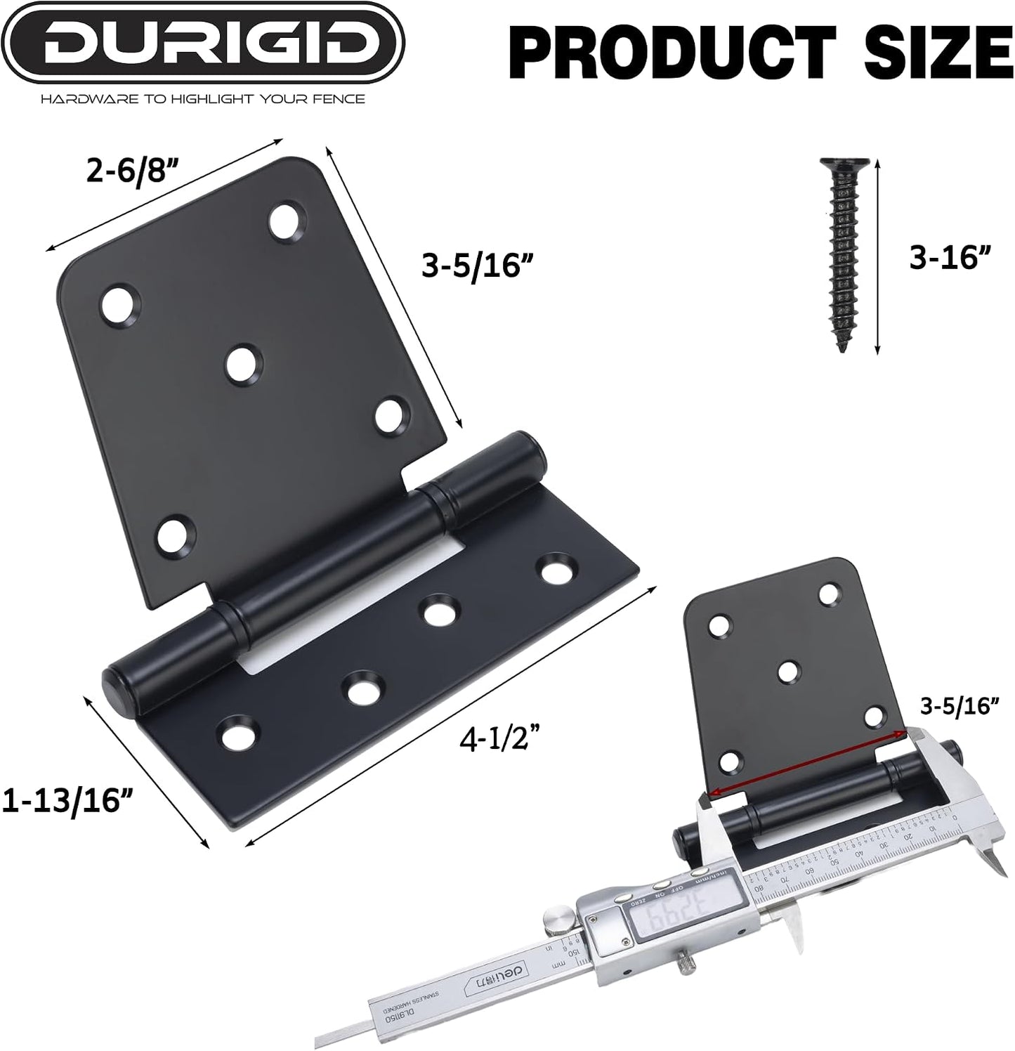 2 Pzas Bisagras Puerta Cobertizo 3.5pulg Resistentes