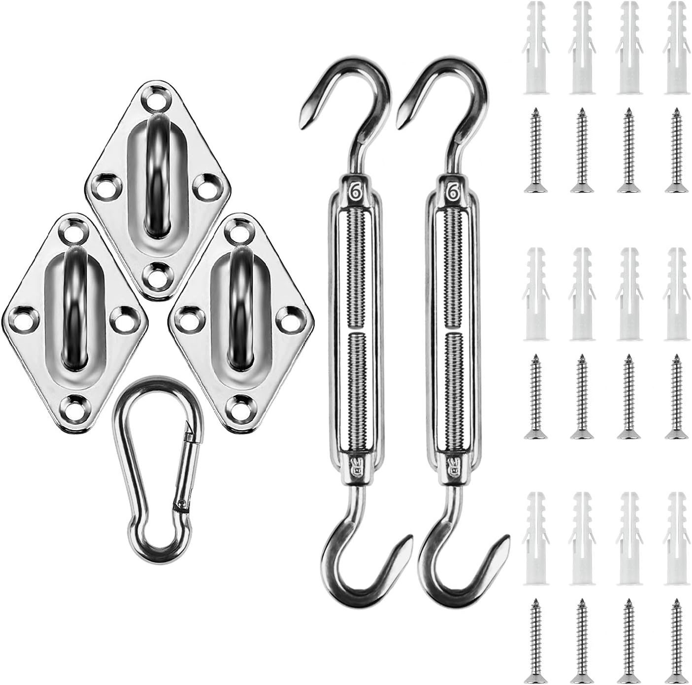 Kit accesorios vela toldo triangular 5" acero inox 30 pzas