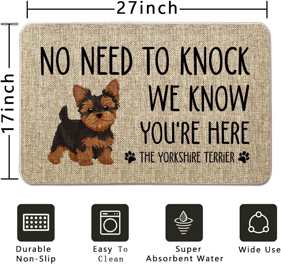 Tapete puerta perro Yorkshire 17x27" interiores exteriores