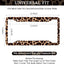 Marco placa matrícula leopardo acero inox impermeable