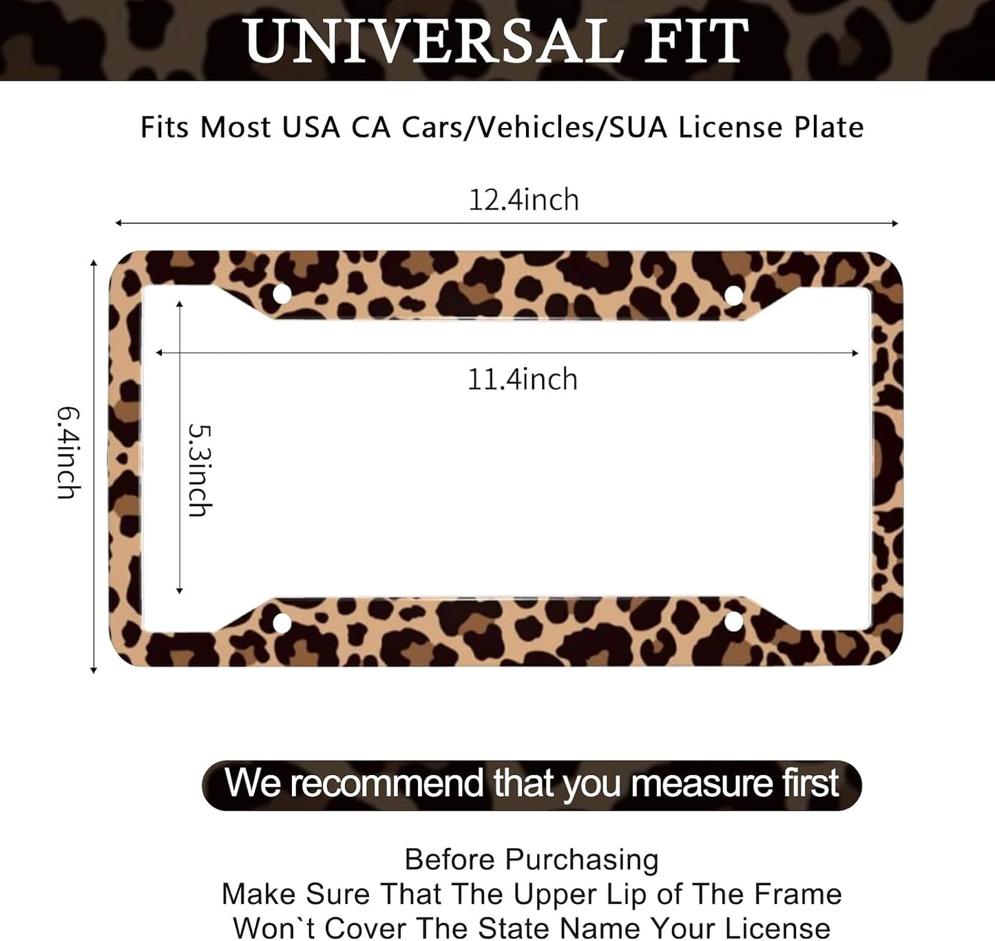 Marco placa matrícula leopardo acero inox impermeable