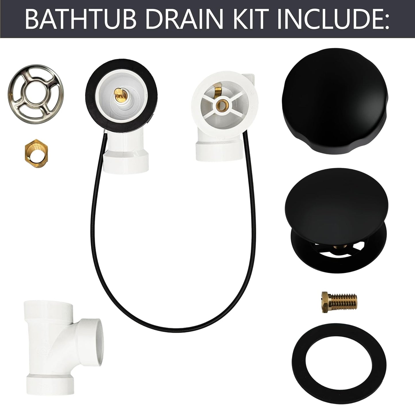 Residuos baño PVC negro mate 35pulg