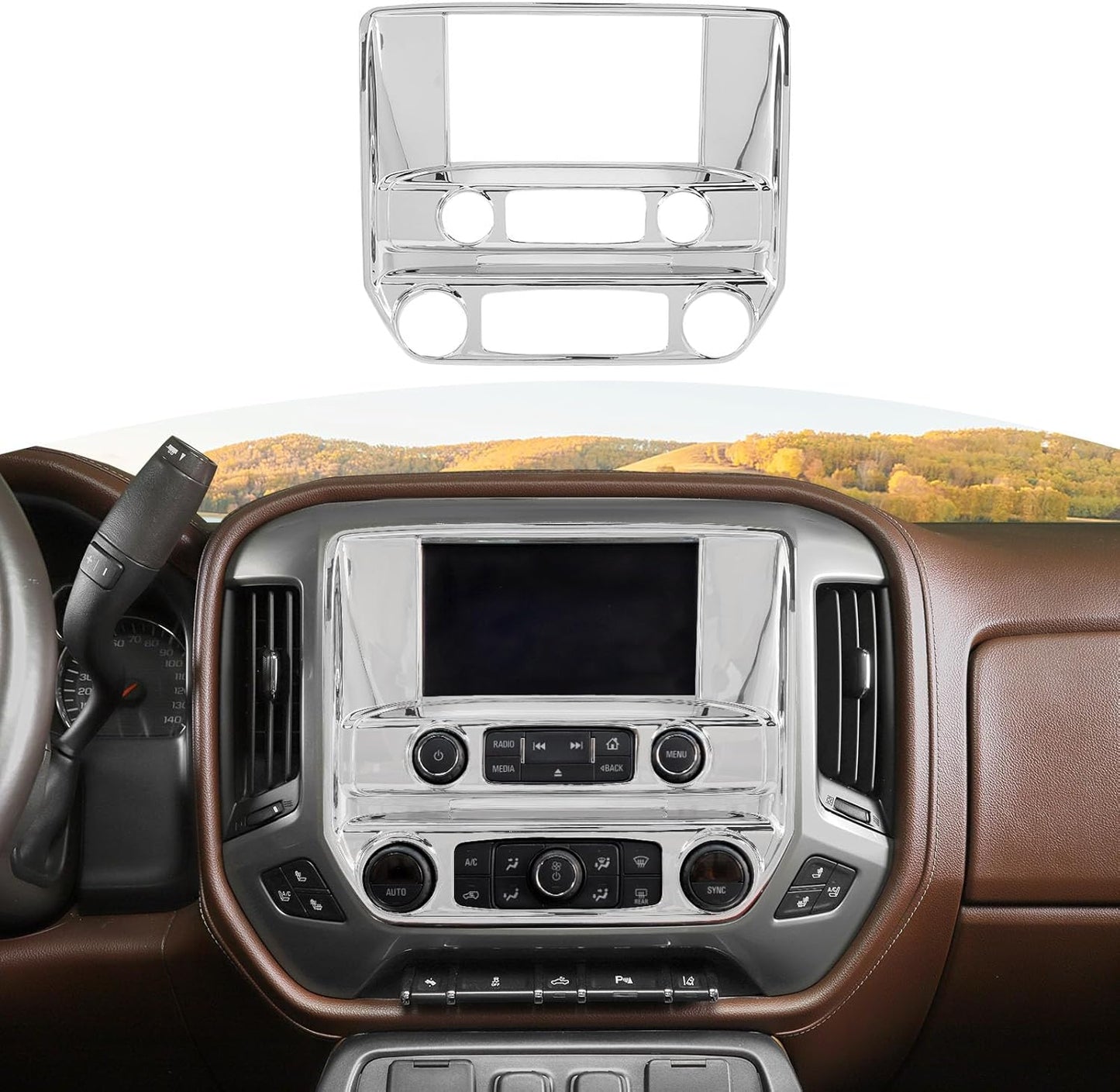 Cubierta cromada consola Chevy Silverado GMC 14-18