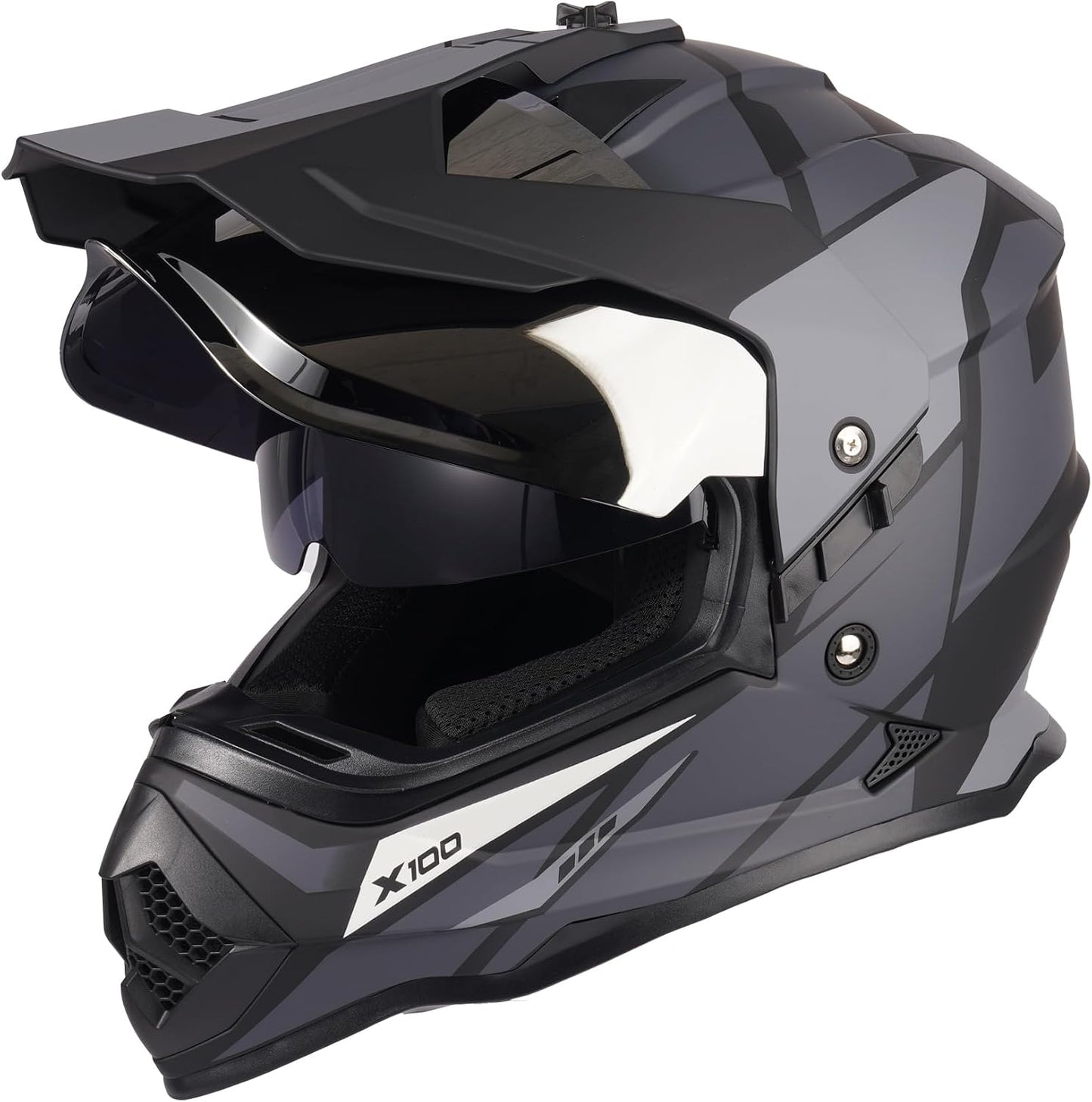 Casco motocicleta Dual Sport Adventure con visera doble