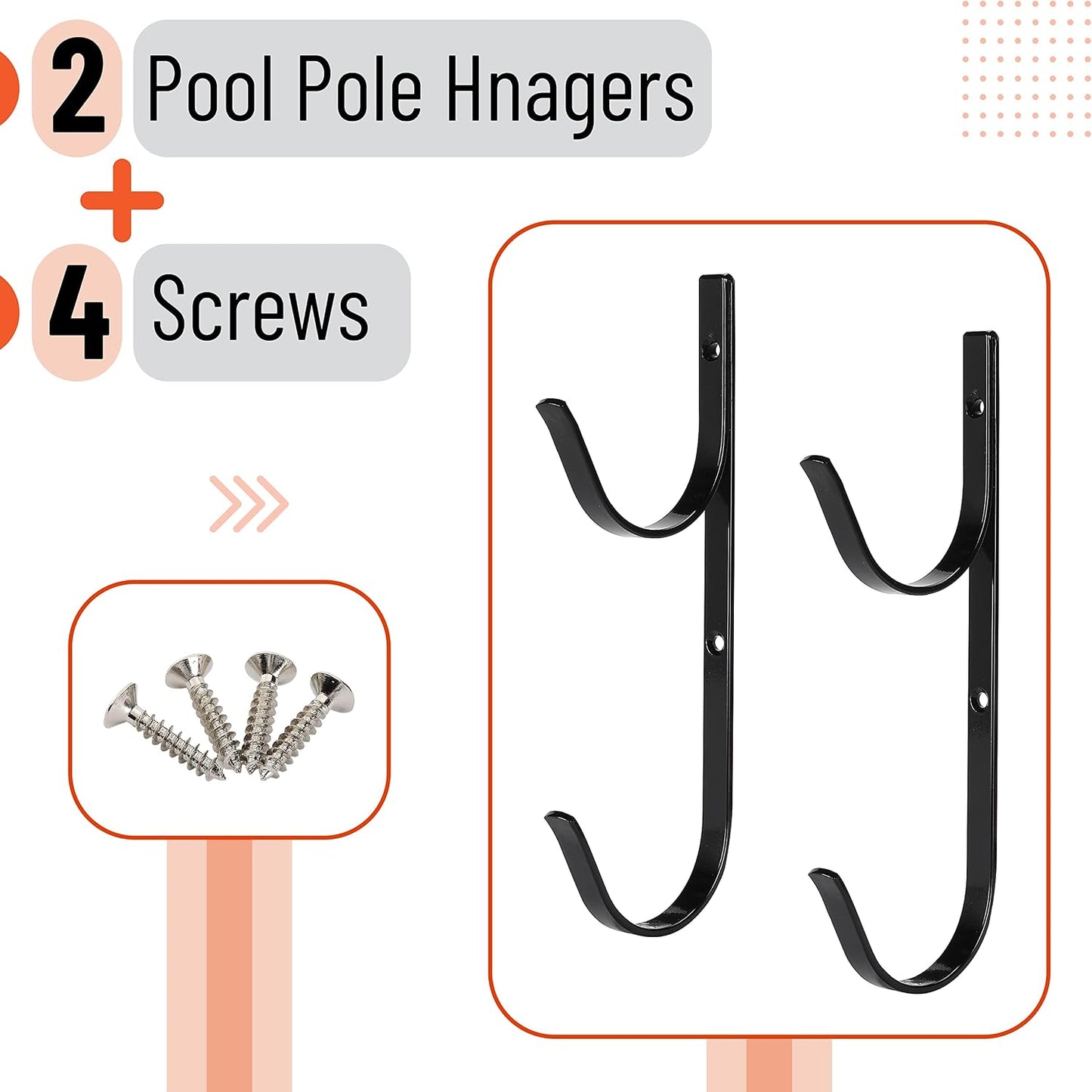 Percha poste piscina set 2 ganchos accesorios para mangueras