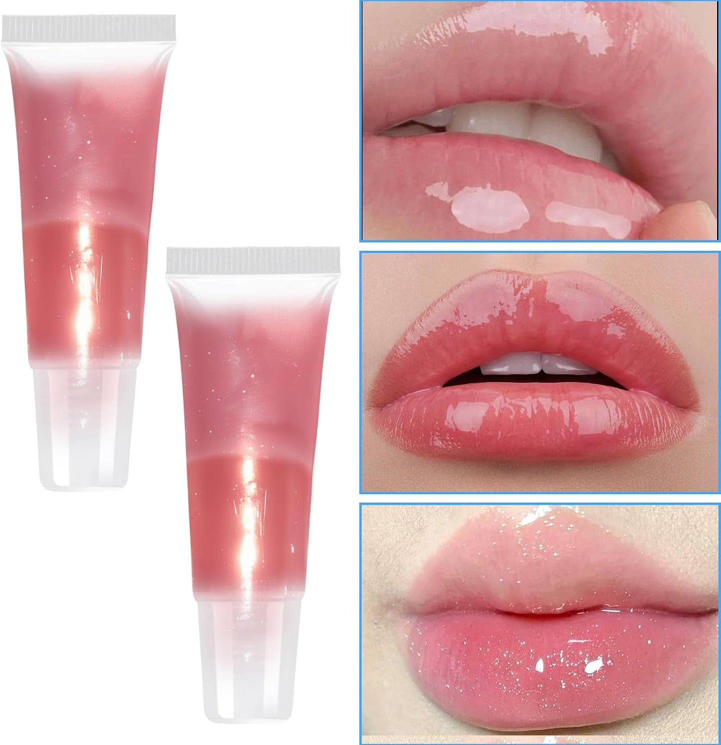 6 Tubos Vacíos Brillo Labios 0.3oz Recargable Transparente