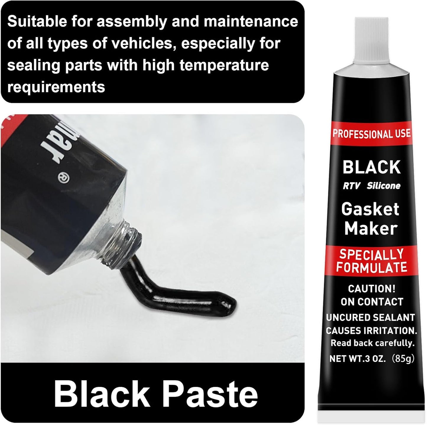 Sellador silicona RTV negro resistente altas temperaturas