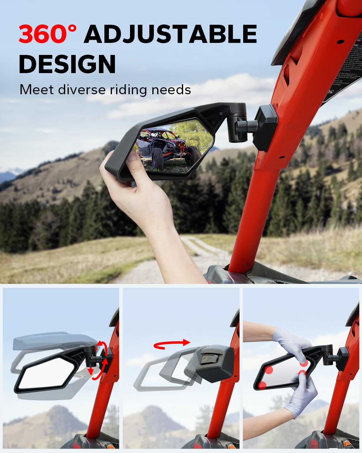Espejos laterales X3 Can Am ajustables 360 grados