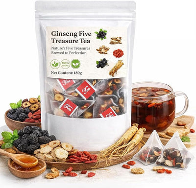 Té de riñón Ginseng Five Treasures bolsas de hierbas tradicionales chinas 30 unidades