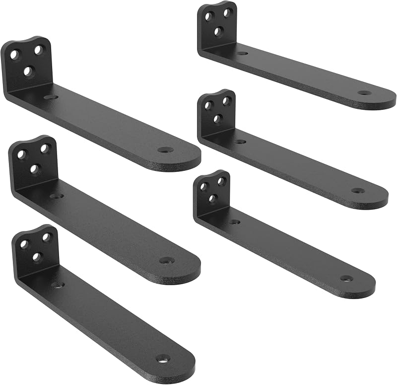 Soportes estante flotante L 30cm 6 Pzas negros 90kg