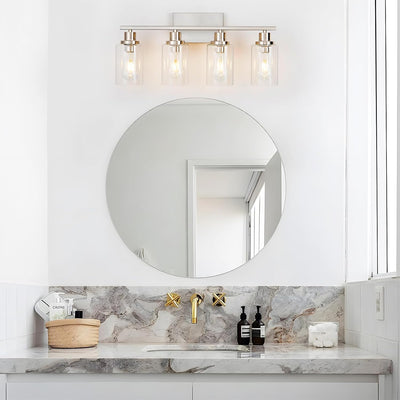 4 Luces de Baño Níquel Cepillado Estilo Granja Apliques